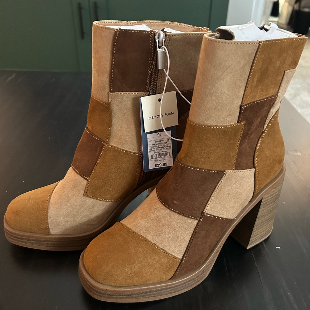 Universal Thread Olly Patchwork Faux Suede Platform Boots